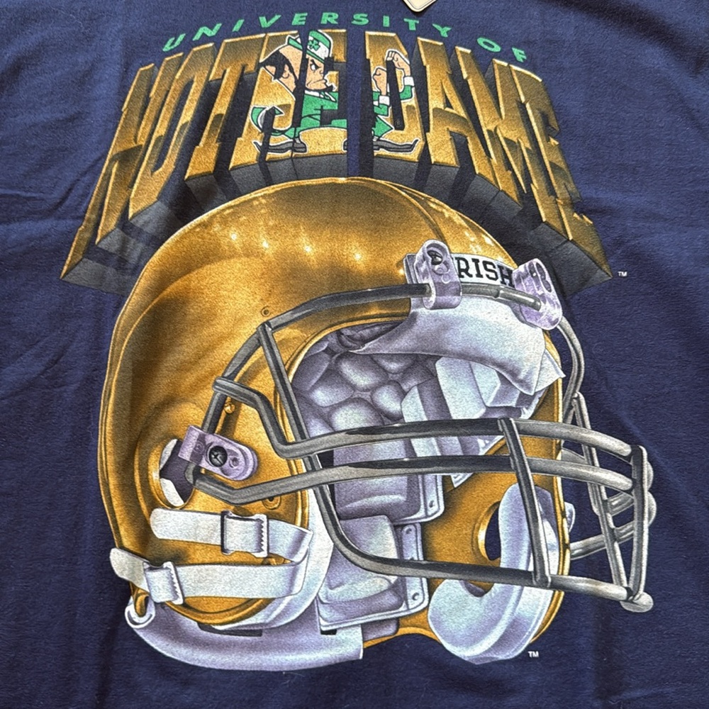 90’s University of Notre Dame Single Stitch Vintage T-Shirt - Picture 2 of 11